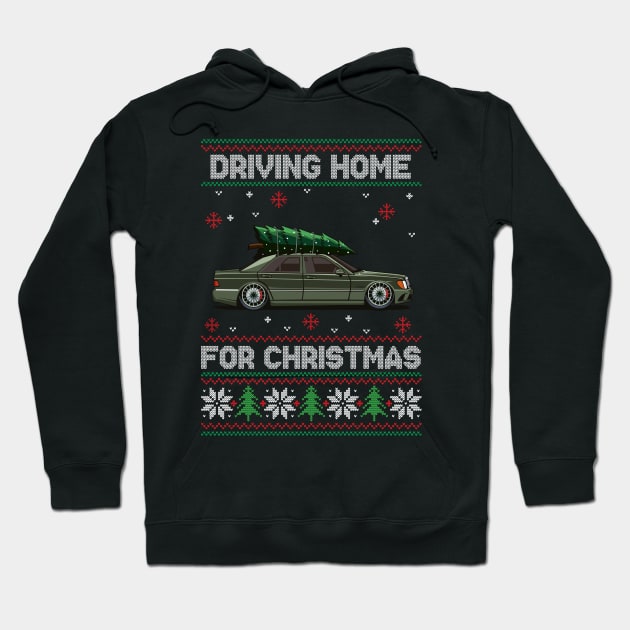 Funny Ugly Sweater - Driving Home For Christmas - E500 Car Hoodie by Automotive Apparel & Accessoires